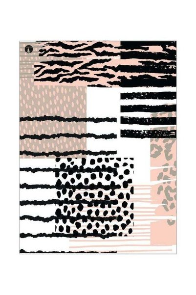 Generic Printed Metallic Plate Beige/White/Black 20x15cm