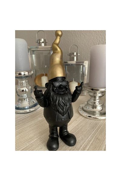 TEDİ Indecent Garden Gnome, Black with Golden Hat