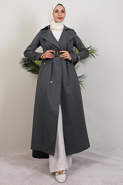 GİYZAMİLA Terra Trench Coat Σκούρο Γκρι