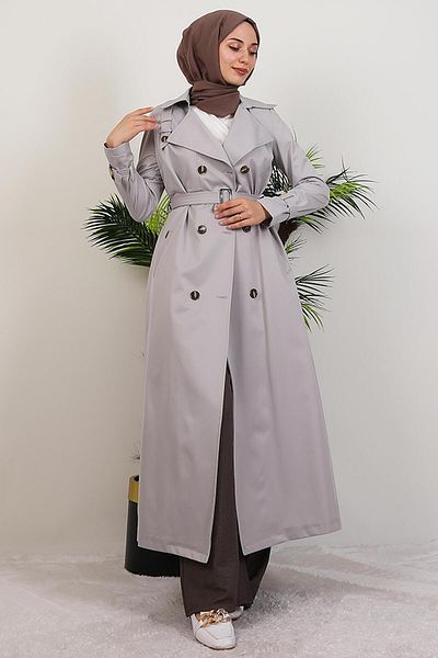 GİYZAMİLA Terra Trench Coat Stone
