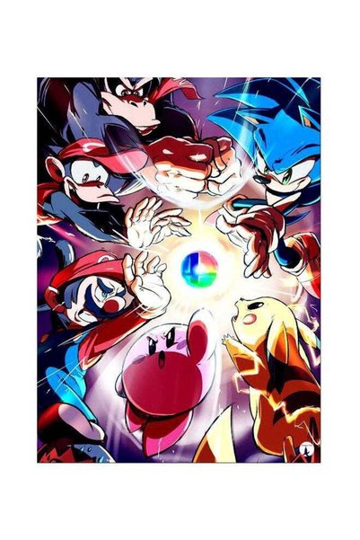 Generic Pokemon Cartoon Printed Metallic Plate Pink/Yellow/Red 20x15cm