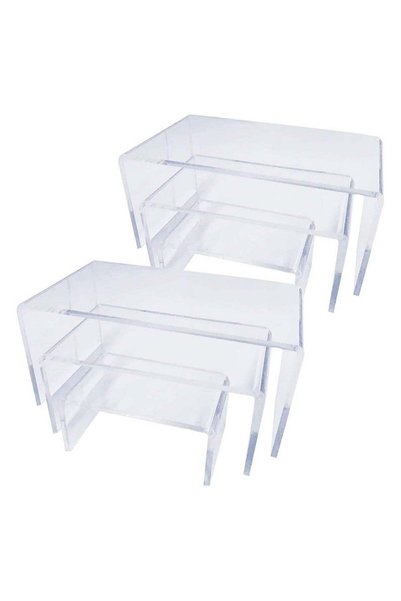 Generic 5MM Thickness Acrylic Display Risers Stand 2 Sets,3 Steps Clear Riser...