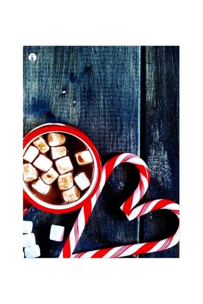 Generic Coffee Themed Metallic Plate Blue/Red/White 20x15cm
