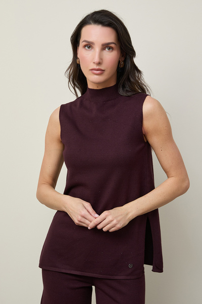 Serianno Balıkçı Yaka Mini Payetli Yırtmaçlı Tunik