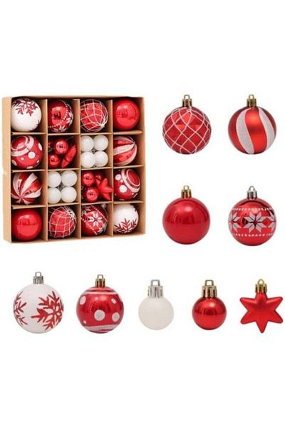 Generic GGEROU Bauble Ornament Ball Set, 42Pcs Shatterproof Tree Hanging Balls