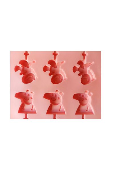 BV Silicone mold 12 cavities, Peppa Pig and Dinosaur, Chocolate Lollipops or Sugar Lollipops, 246COF