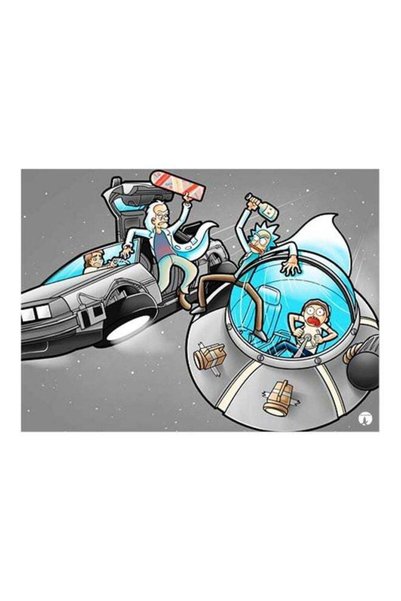 Generic Cartoon Themed Metallic Plate Grey/Blue/White 20x15cm