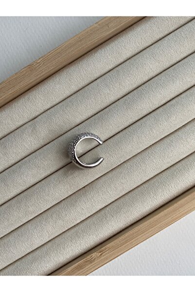 Pinery Jewels Oval Zirkon Taş İşlemeli Kadın Kıkırdak Küpe