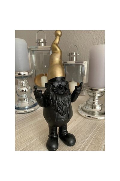 TEDİ Indecent Garden Gnome, Black with Golden Hat