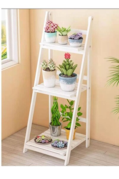 Generic FFD Plant Stand 3 Tier Folding Plant Shelves Garden Wooden Flower Pot...