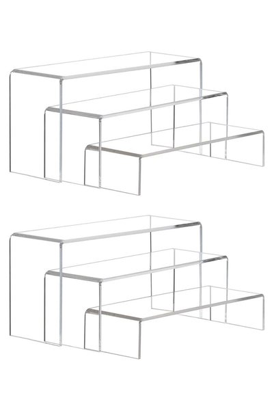 Generic 6 Pc Clear Acrylic Display Risers Showcase for Shoe Risers Retail Sta...