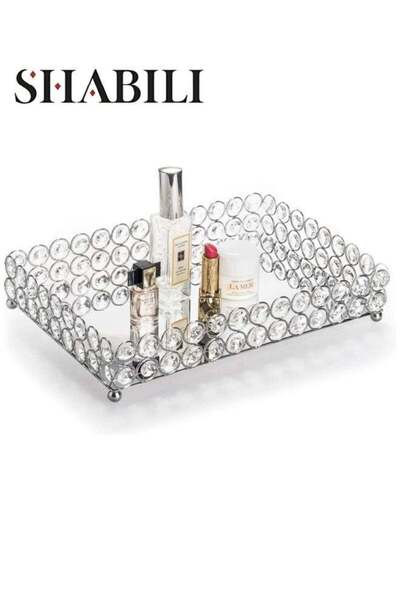 Generic Crystal Vanity Makeup Perfume Tray Ornate Jewelry Trinket Organizer C...