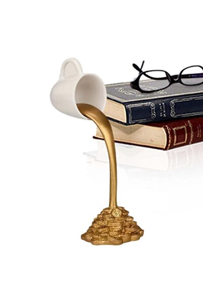 Generic Floating Coffee Cup - Coffee Cup Sculpture, Inverted Gold Coin Floati...