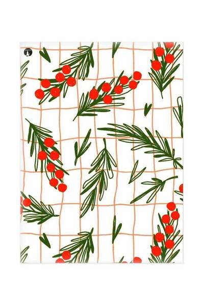 Generic Printed Decorative Plate Red/Green/White 20x15cm