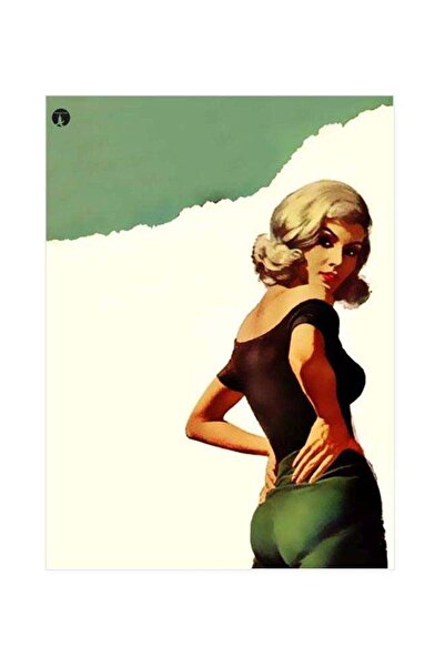 Generic Lady Themed Metallic Plate Green/Brown/Beige 20x15cm