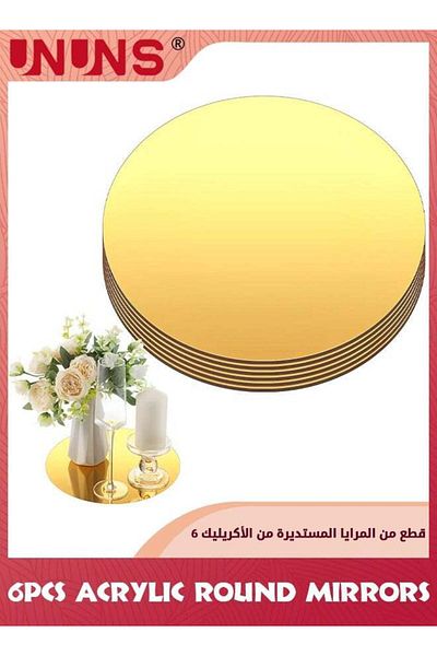 Generic UNUNS 6 Pcs 12 Inch(30cm) Acrylic Round Mirrors,Circle Mirrors Candle Plates For Wall Wedding Table