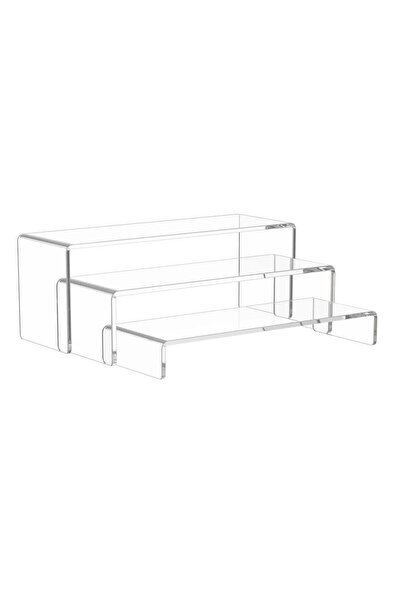 Generic Acrylic Display Riser, 3 Pcs 12" Large Acrylic Risers, Clear Rectangu...