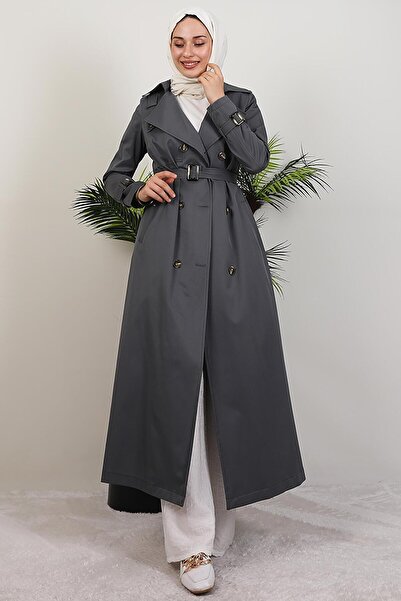 GİYZAMİLA Terra Trench Coat Σκούρο Γκρι