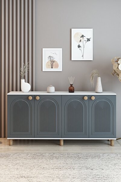 KLT Modüler Bohem Konsol Serisi 180 cm Tv sehpası ( MDF Mebran Kapak ) Bohem ...