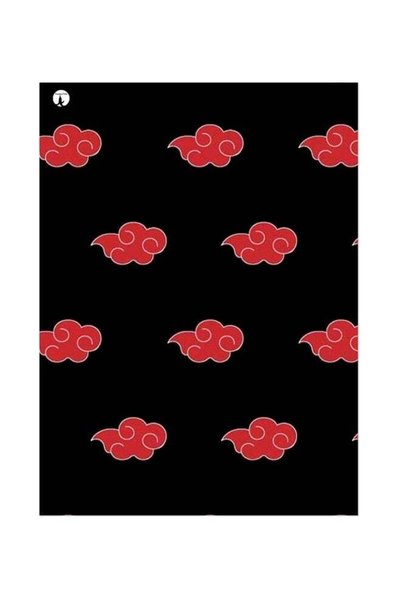 Generic Cloud Themed Metallic Plate Black/Red 20x15cm