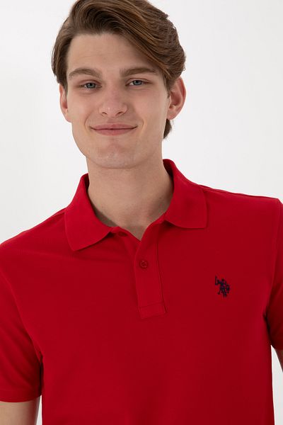 U.S. Polo Assn. Men's Red Polo Shirt With Embroidered Logo