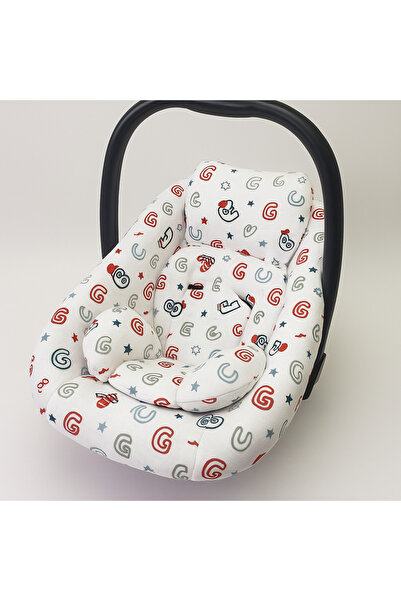 Babycitytr Kurdeleli %100 Pamuk Petek Waffle Pike Puset Örtüsü, Minderi ve Çarşafı – Bebek Arabası 3'lü Set