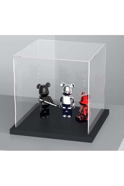 Generic Clear Self-Assembly Acrylic Display Case with Black Velvet Base, Delu...