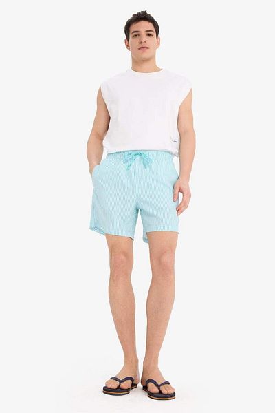 DeFacto New Season Striped Mesh Lined Short Length Swim Shorts