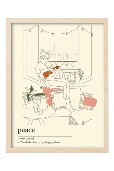 Generic Boomah Accessories Peace Definition Dictionary Art Dubai Boho Style Framed Poster 30X40 cm