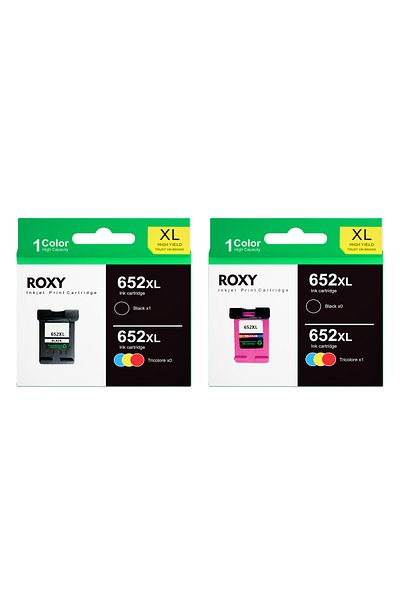 Roxy HP 652 Ink Cartridge Replacement for HP DeskJet 3787 3789 3835 4535 (1 Black 1 Tri-Color)