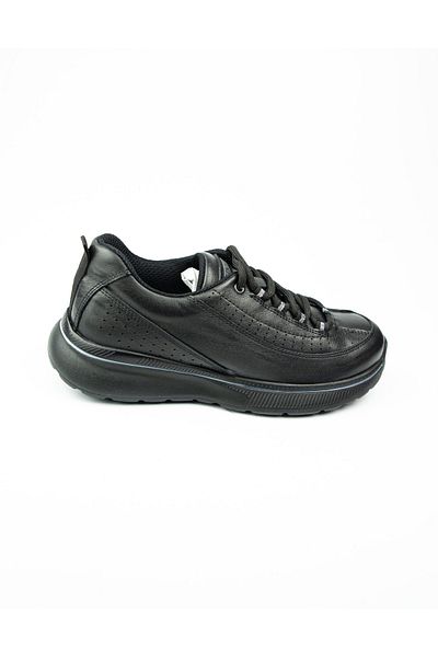 BABALİ King Paolo 5167 Black Leather Women's Casual Shoes