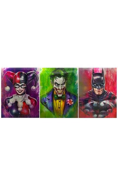 Generic Batman, Joker & Harley Quinn 3D Poster (3 in 1)