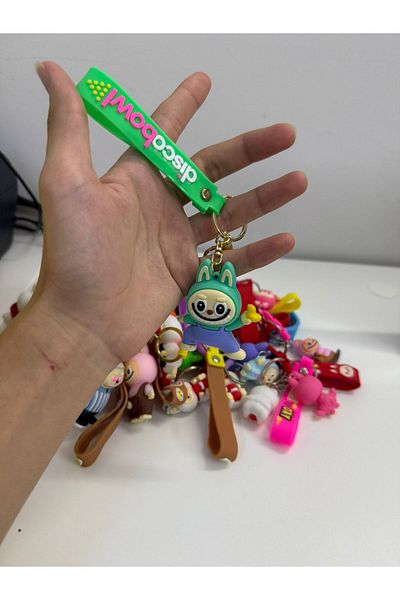 SUMAKA Labubu Cartoon Keychain Key Ring Bag Charm Silicone Gift