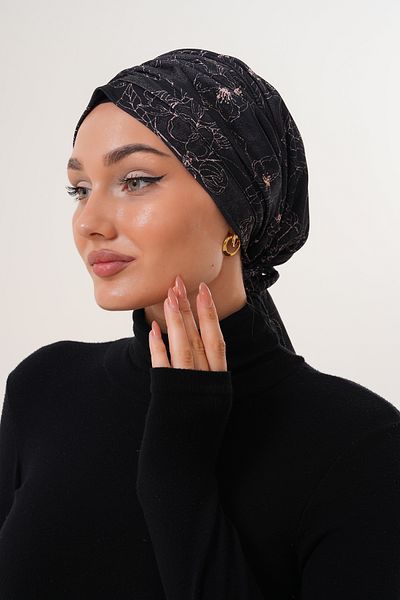 MAG FASHİON Patterned Buckle Bonnet Hijab Bonnet Daily Use Bonnet Shawl Scarf