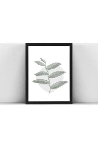 Generic Boomah Accessories Boho Leaves Abstract Botanical Minimalist Art Poster With Frame Multicolour 30x4