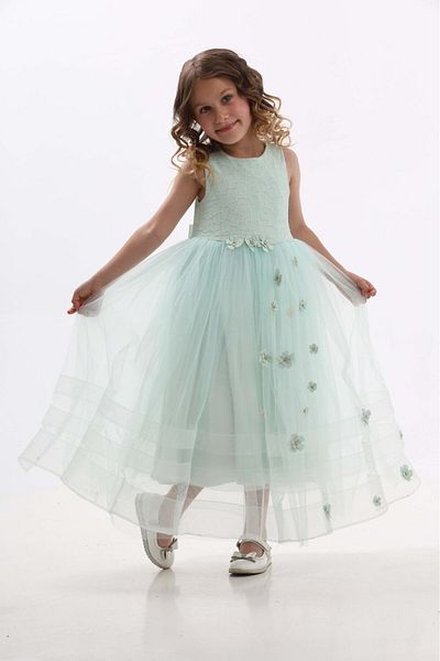 ÇocukYoluKids Princess Water Green Girl's Evening Dress