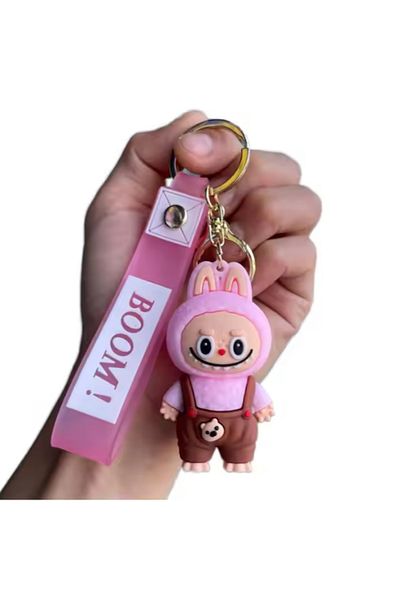 SUMAKA Labubu Cartoon Keychain Key Ring Bag Charm Silicone Gift