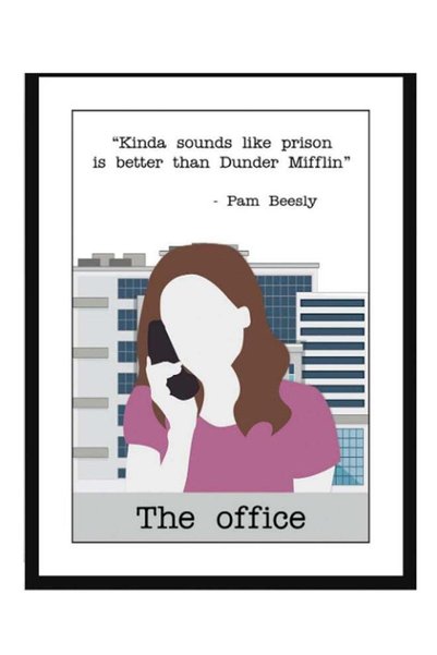 Generic The Office Pam Beesly Quotes Poster With Frame Multicolour 40 x 55cm