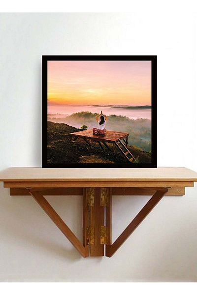 Generic Spoil Your Wall Wall Posters with Person Doing Yoga Picture and Black Frame - Wall Arts Home DÃ©cor