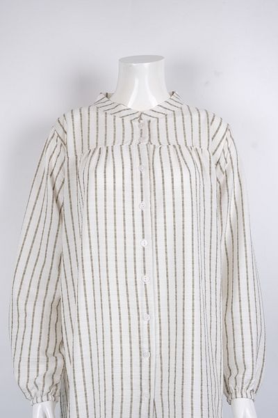 MUSTÜN Stripe Patterned Woven Shirt