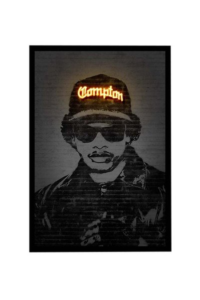 Generic Easy E Printed Neon Poster With Frame Multicolour 30x40cm