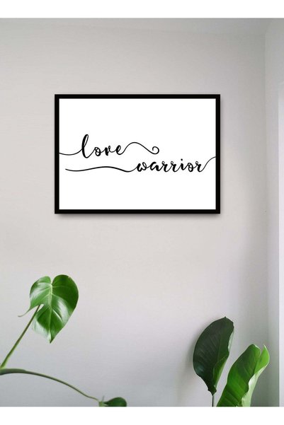 Generic Wall Posters with Love Warrior Quote and Black Frame - Wall Arts Home...