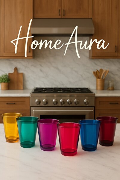 AuraStile 6 Colorful Coffee Side Water Glass Presentation Shot Decor Cup Espr...