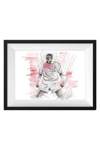 Generic Arsenal Football Art Poster With Frame White/Red/Black 30 x 40cm