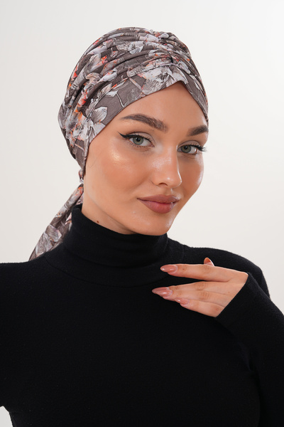 MAG FASHİON Patterned Buckle Bonnet Hijab Bonnet Daily Use Bonnet Shawl Scarf