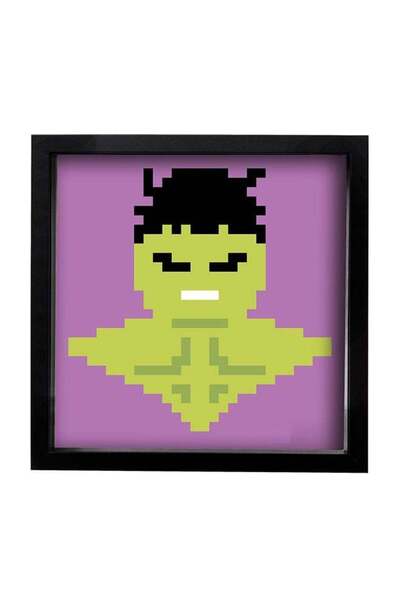 Generic Hulk Pixel Art Poster With Frame Multicolour 25x25cm