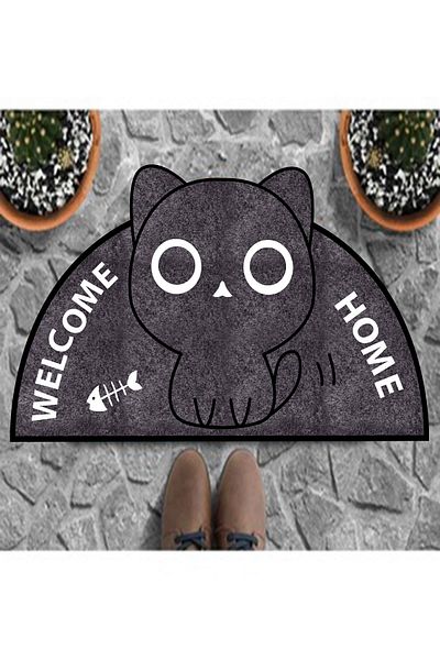 Carmine Carpet Decorative Digital Printed Cat Pattern Door Mat
