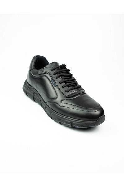 BABALİ King Paolo 1018 Black Leather Large Size Casual Men's Shoes