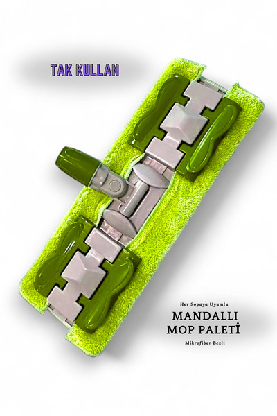 StarLoft Mandallı Mop Paleti Her Sopaya Uyumlu 1 Adet Mikrofiber Bezli ( Sopa...