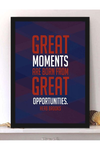 Generic Wall Posters with Motivational Quote About Great Moments and Black Fr...
